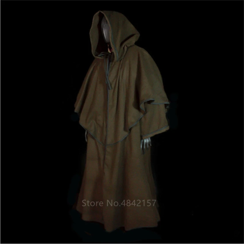 Skup Średniowiecze czarodziej Cosplay kostiumy dla dorosłych Halloween karnawał Party występ na scenie Vintage średniowieczny mnich długie szaty