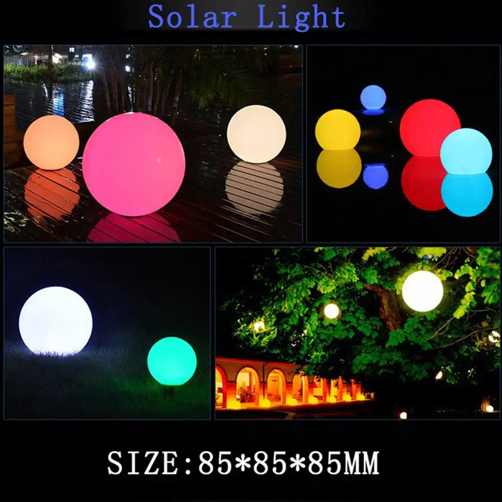 Многоцветный СВЕТОДИОДНЫЙ шар на солнечных батареях светильник плавающий для