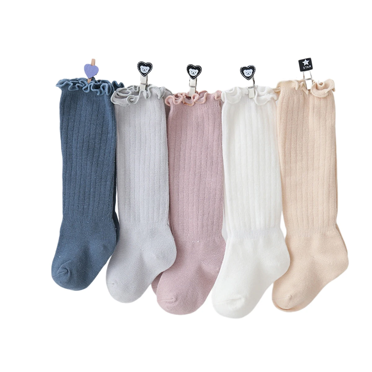 

Newborn Thigh High Sock Over the Knee Stockings Infant Solid Color Crimp Socks Autumn and Winter Stocking Warm Fashion