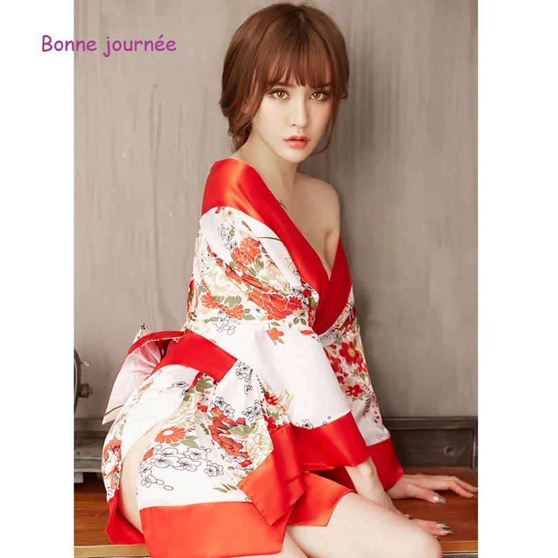 

Женская юбка-кимоно, Униформа, соблазнительный банный халат с цветами, порно, эротическое нижнее белье для взрослых для косплея, аниме, фантазийное белье