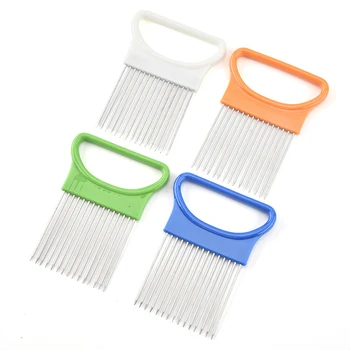 

Kitchen Gadgets Stainless Steel Easy Cut Onion Holder Onion Slicing Holder Vegetable Cutter Cooking Tools kitchen accessories