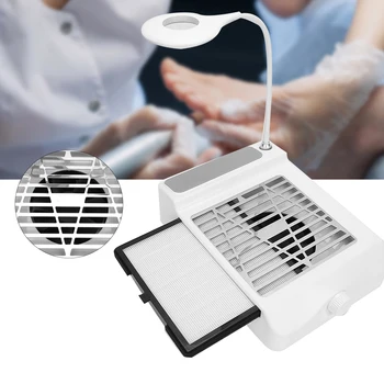 

60W 2-in-1 Nail Dust Suction Collector with Nail Light Vacuum Cleaner with Fan Dust Collecting Bag Nail Art Manicure Machine Set