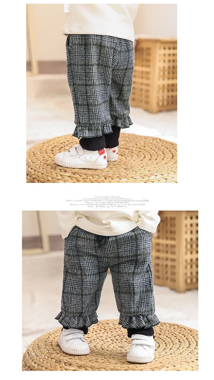Детские плотные штаны с начесом Новинка года, Стильная осенне-зимняя одежда для девочек верхняя одежда для малышей Детская одежда, зимние брюки, 3