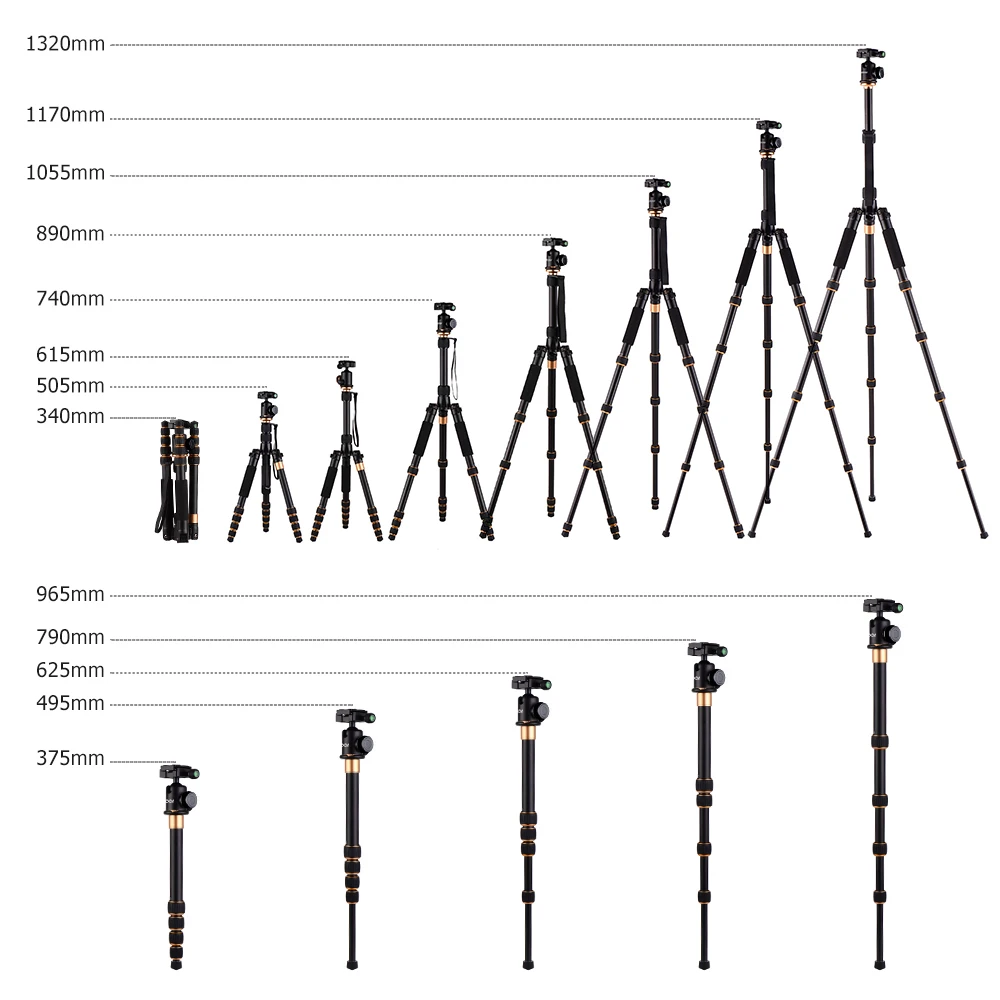 Andoer Foldable Detachable Tripod Adjustable Photography Digital Camera Camcorder Tripod Stand for Canon Nikon Sony DSLR Cameras 2