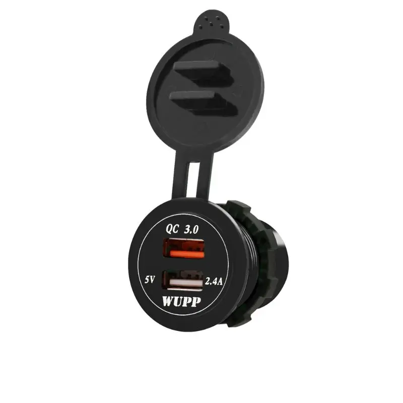 Универсальный 12V 24V QC 3,0 Dual USB Автомобильное устройство для быстрой зарядки Мощность адаптер с Светодиодный индикатор для iPhone samsung Xiaomi Android gps
