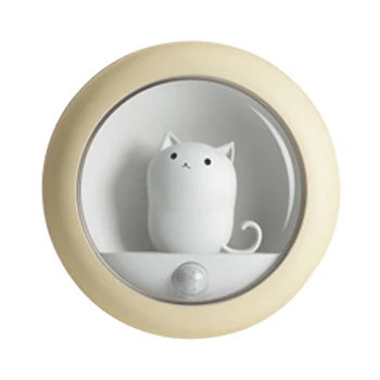 

LED Night Light Desk Motion Sensor Gifts ABS Automatic For Bedroom Magnetic Indoor USB Rechargeable Home Decoration Kids Room
