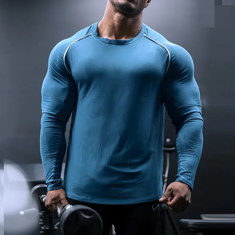 Long Sleeve Men's Casual Fitness T Shirt - Men's Fitness Apparel, Men's ...