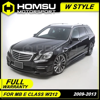 

W style FRP Unpainted Car Body Kit Front Rear Bumper Side Skirts Wheel Eyebrows Exhaust Pipes For Benz E Class W212 2009-2013