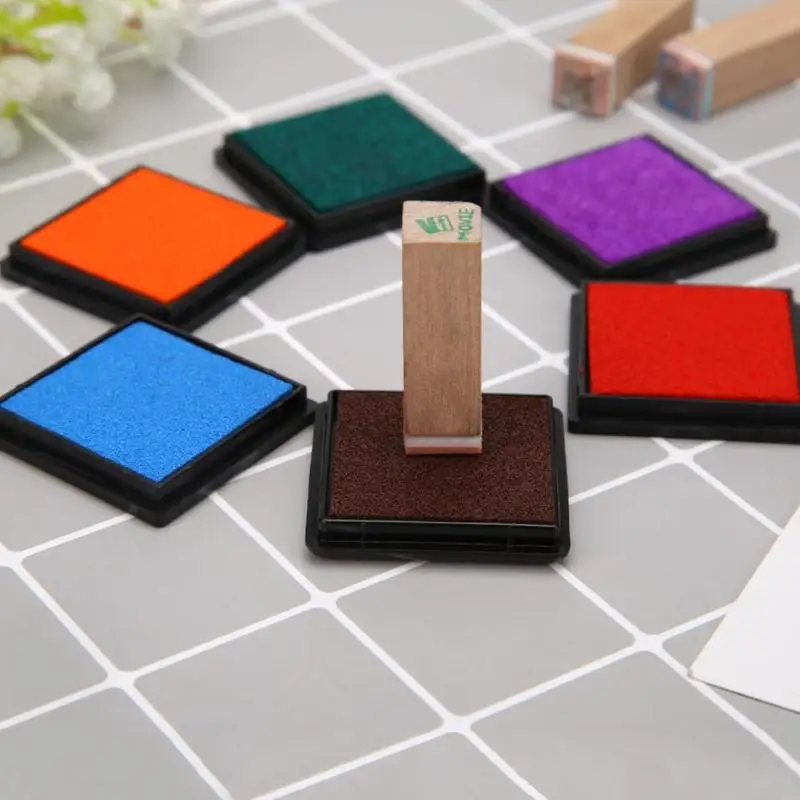 

Ink Pad Fingerprint Square Stamp Inkpad DIY Scrapbook Card Paper Making Craft 7 Colors Festives Decoration Square Stamp