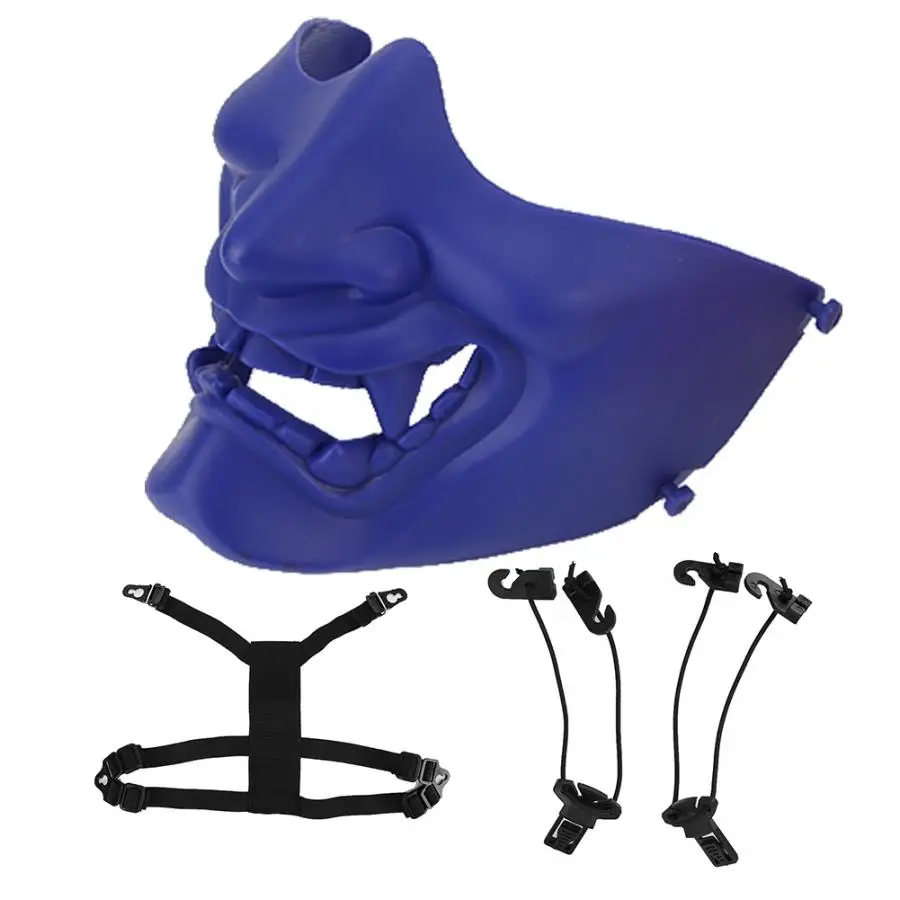 Полумаска для лица боевой Маскировочный удар прочная защита для выживания игра косплей защитная маска - Цвет: Синий