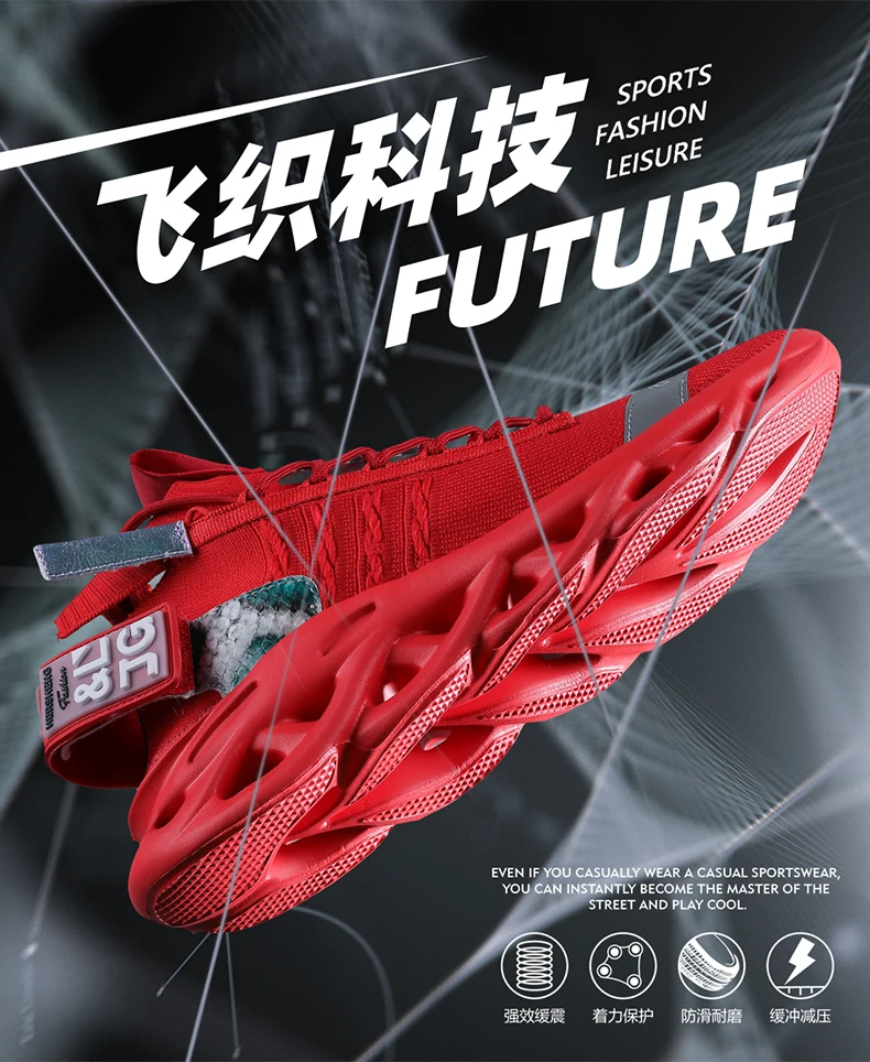 New Men Running Shoes Trend Couple Sneakers Lightweight Comfortable Cushioning Sport Shoes High Elastic Non-slip Wear Shoes35-46