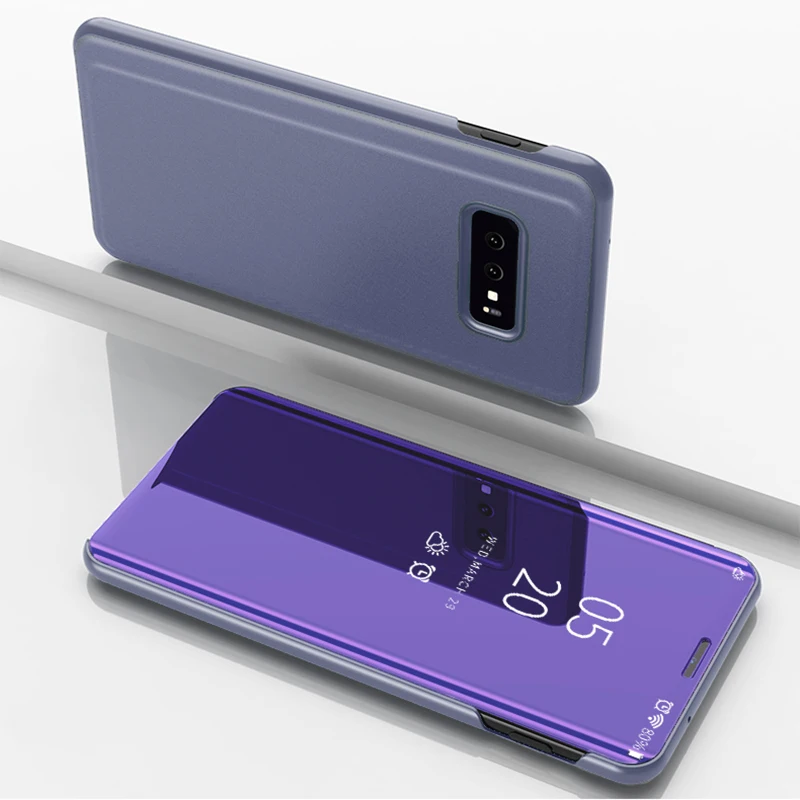 Purple Умный зеркальный чехол с откидывающейся крышкой для samsung a 50 чехол для Sansung Galaxy a10 a20 a20e a30 a40 a50 a60 a70 a80 a90 с функцией подставки - Цвет: Purple