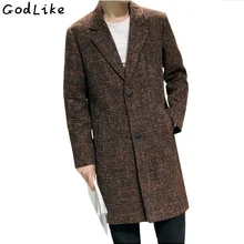 Горячая Распродажа, Зимняя мода, мужское шерстяное кашемировое пальто, длинное шерстяное пальто, Мужской Свободный Повседневный Тренч, куртки 6XL 5XL