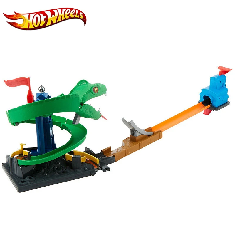 Najtaniej Oryginalny hot wheels samochód Cobra wyścig tunelu podekscytowany wyścigi samochodowe przygoda konkurencji zabawki chłopcy Rail zestaw dla dzieci zabawki Oyuncak Araba