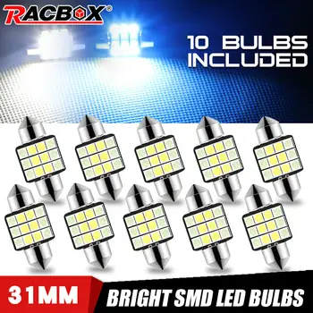 

10pcs 31mm Car Inteiror LED Bulbs C5W C10W Double Dointed Reading Light Blue White Dome Light Auto License Lamp For All Cars 12V