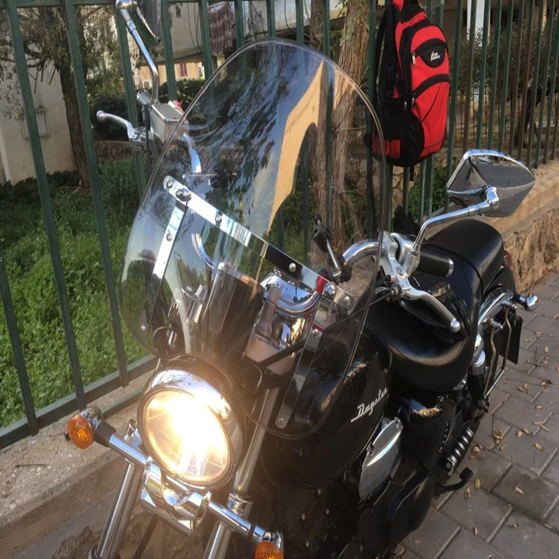 7/8" Or 1" Handlebars Windshield For Honda Shadow Spirit 750 1100 600