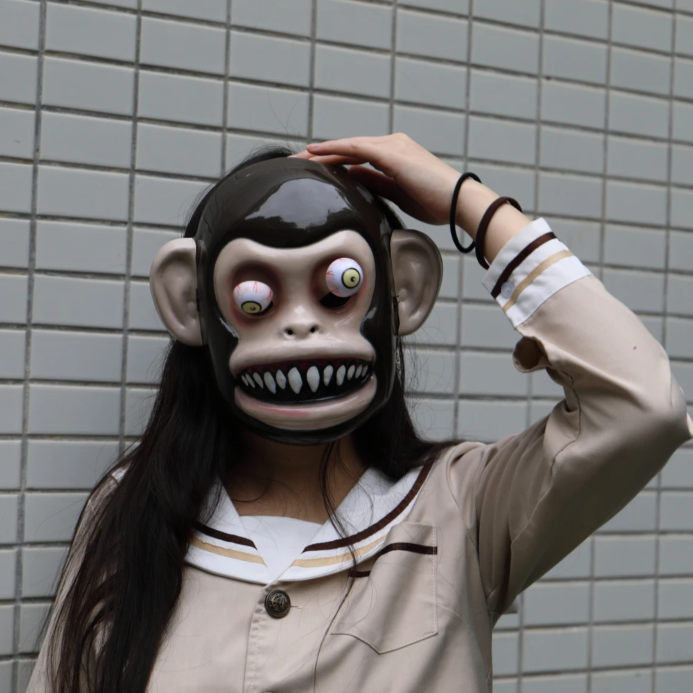 Animal Masks Animal Themed Costumes Monkey Orangutan Mask Cosplay Prop Halloween Accessories Men Women Face Mask Full Head (4)