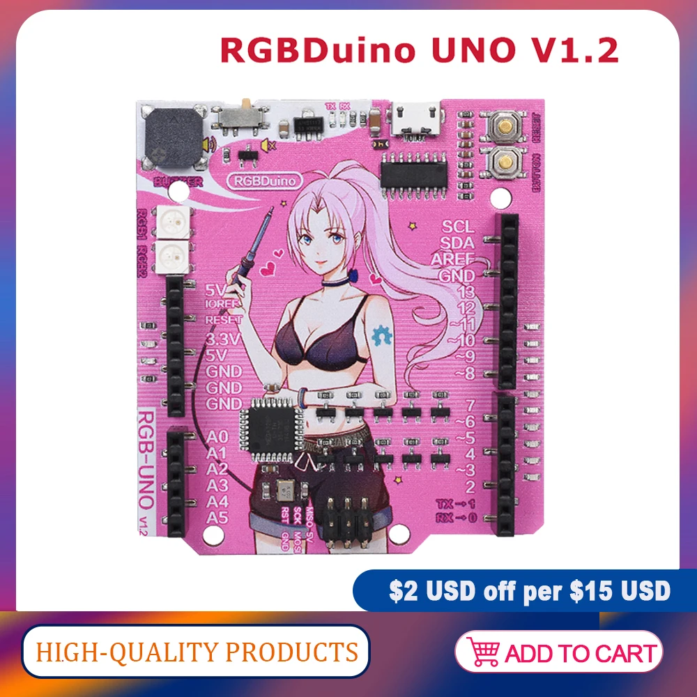 Development-Board R3-Upgrade Atmega328p UNO Raspberry Pi Rgbduino for 3B CH340C Chip