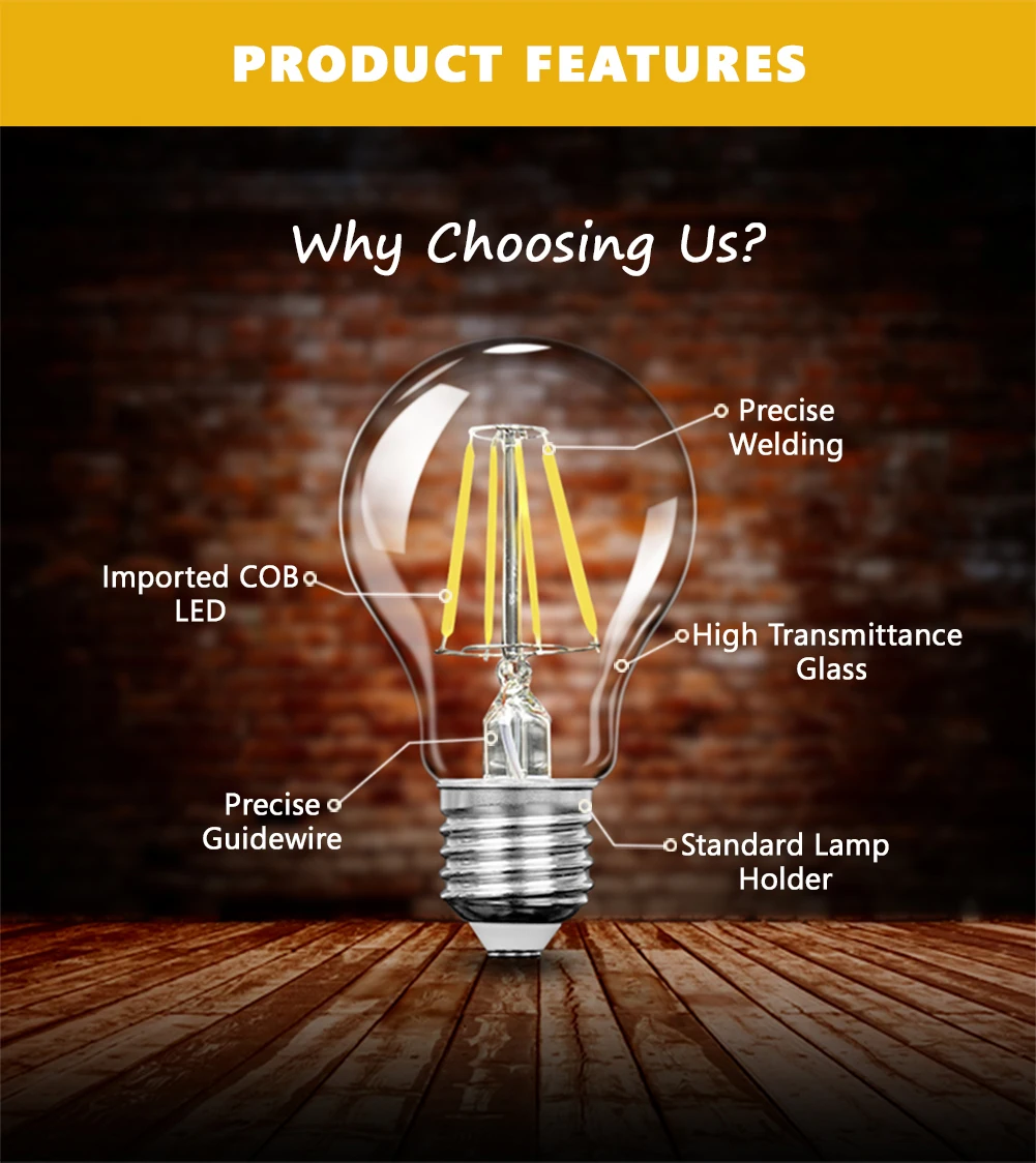 TSLEEN 10x 4W 8W 12W 16W E27 Led Bulb Edison Filament Lamp G45 A60 360 Degree 220V 110V Retro Globe Light Lighting Indoor Decor