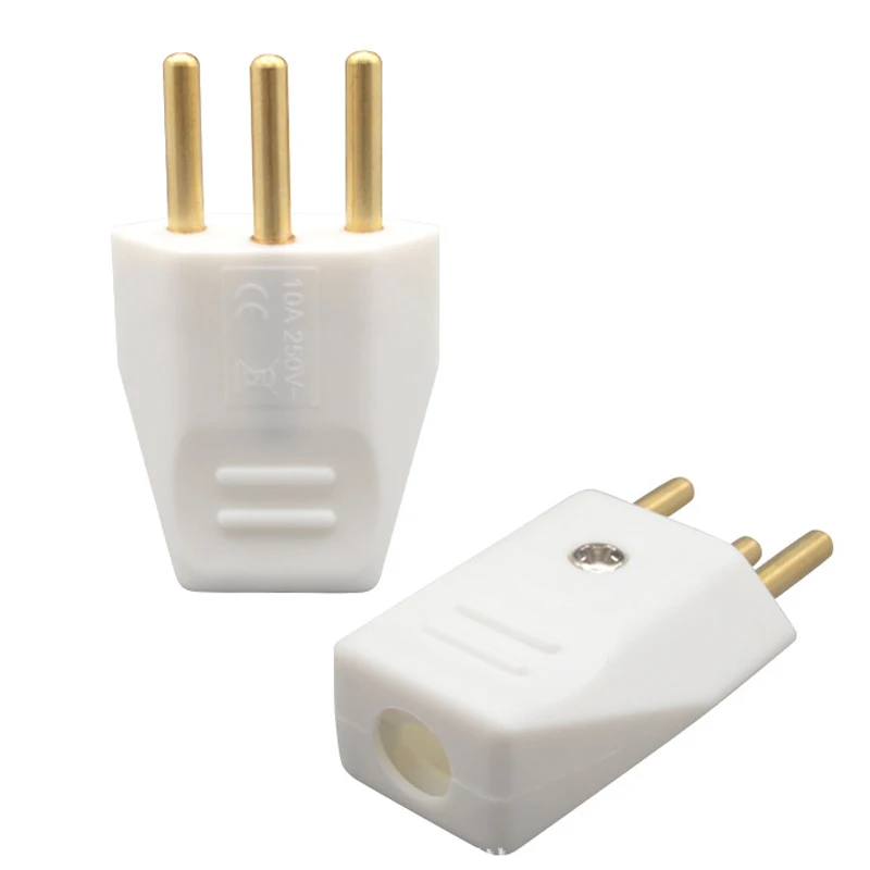 Copper CE Switzerland power cable Assembly wiring plug 250V 10A 1pcs 3Pole Connector Euro industrial power cord plug power strip,plug adapter,electrical socket,power socket,power plug adapter,power cord,wall socket extender