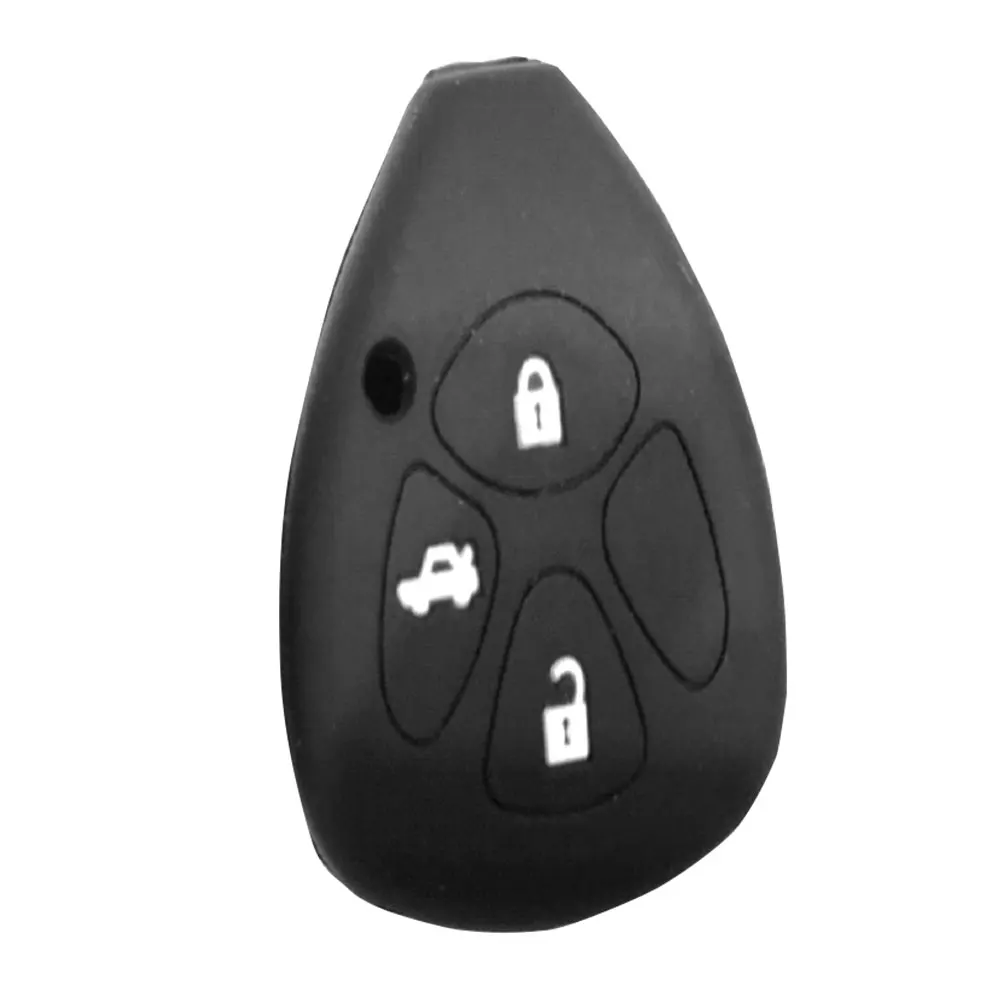 Black Remote Fob Cover Car Key Shell Soft Silicone Key Case Holder Automobile Foldable 3 Button Car Remote Control Case for Toyota - Цвет: Black