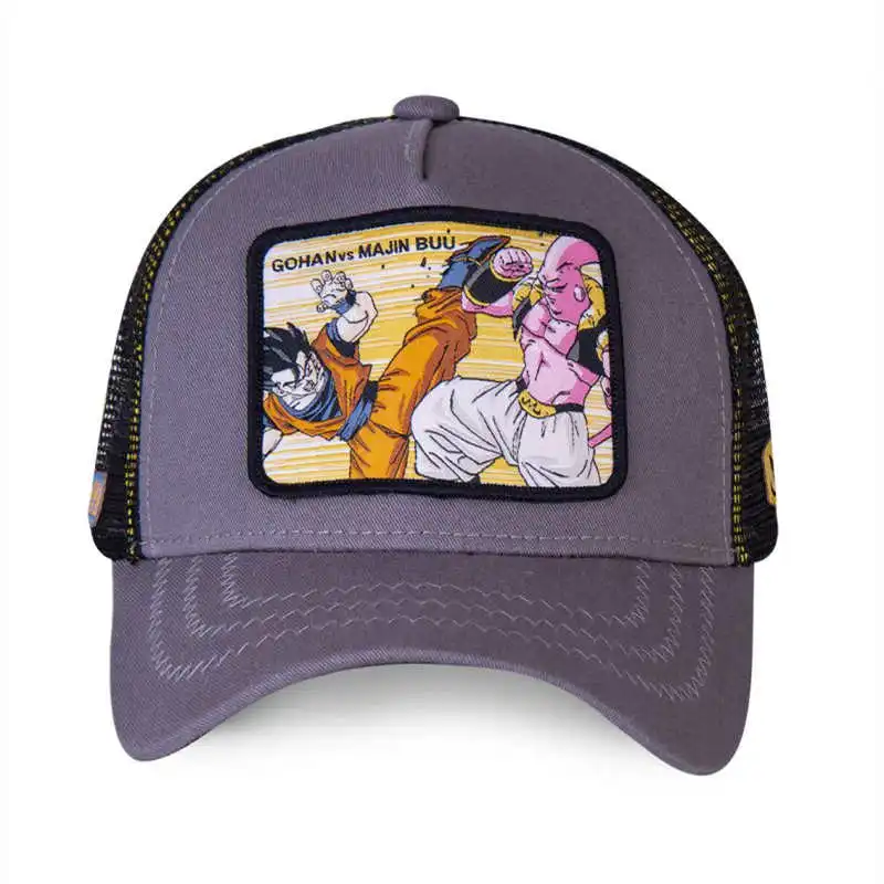 Новая брендовая бейсболка GOKU vs VEGETA Dragon Ball Snapback, хлопковая бейсболка для мужчин и женщин в стиле хип-хоп, шляпа для папы, сетчатая шапка для грузовика, Прямая поставка - Цвет: GOHAN vs MAJIN BUU