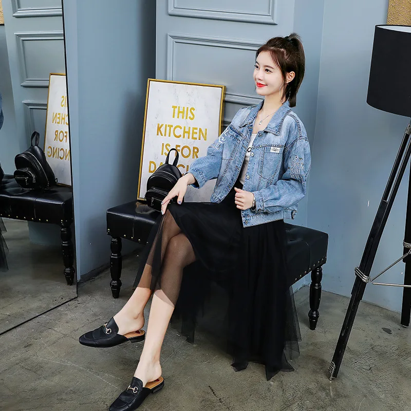 

Jeans Coat Women's Loose-Fit Popular Korean-style 2019 Spring And Autumn New Style Network Red Jacket Students BF Short WOMEN'S