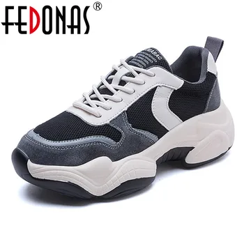

FEDONAS Quality Women Sneakers New Spring Autumn Lace Up Shoes Woman Platforms Casual Sports Shoes Basic Round Toe Female Flats