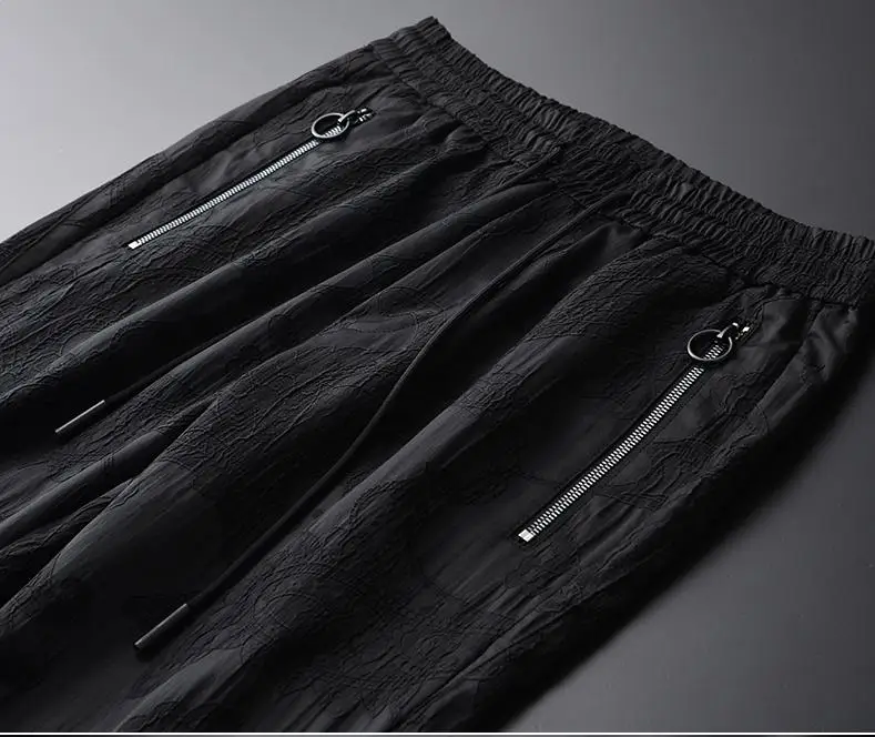 Minglu Embroidery Mens Pants Luxury Spring Casual Sport Mens Trousers Plus Size 4xl Hight Quality Black Youth Man Harem Pants