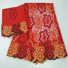 Красная африканская кружевная ткань, швейцарская вуаль, кружево в швейцарском стиле, высокое качество, нигерийские кружевные ткани, Геле, головной убор для женщин, 7yard