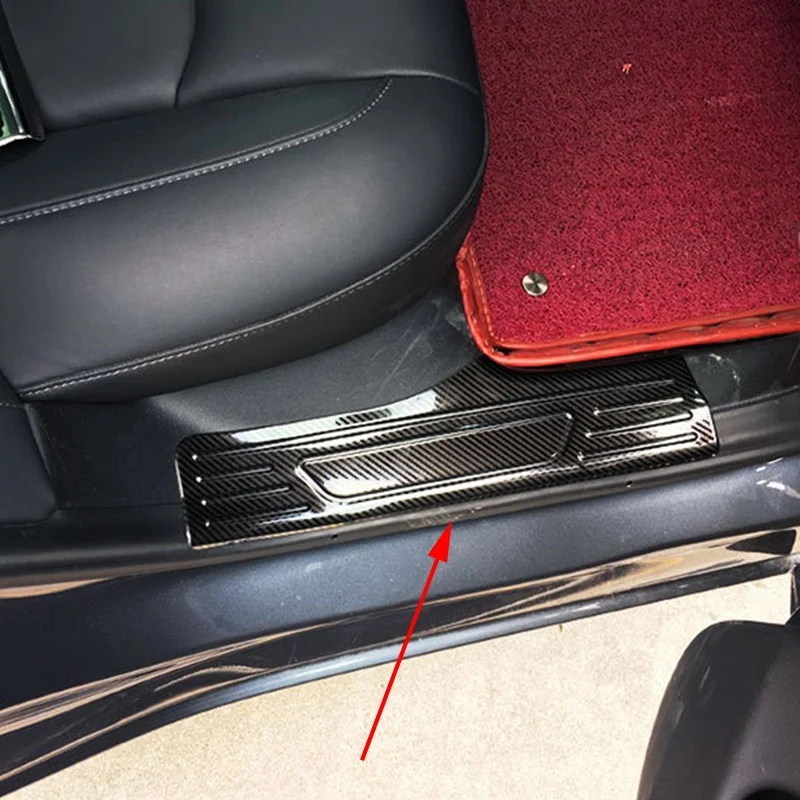 4 шт. Черный Нержавеющая сталь порога Накладка автомобиля Добро пожаловать педали порога для Tesla модель 3