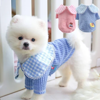 

Winter Small Dog Clothes for Yorkies Chihuahua Soft Cat Pet Sweater Coat Hoodies Puppy Clothes Warm Dog Sweater Pink Blue