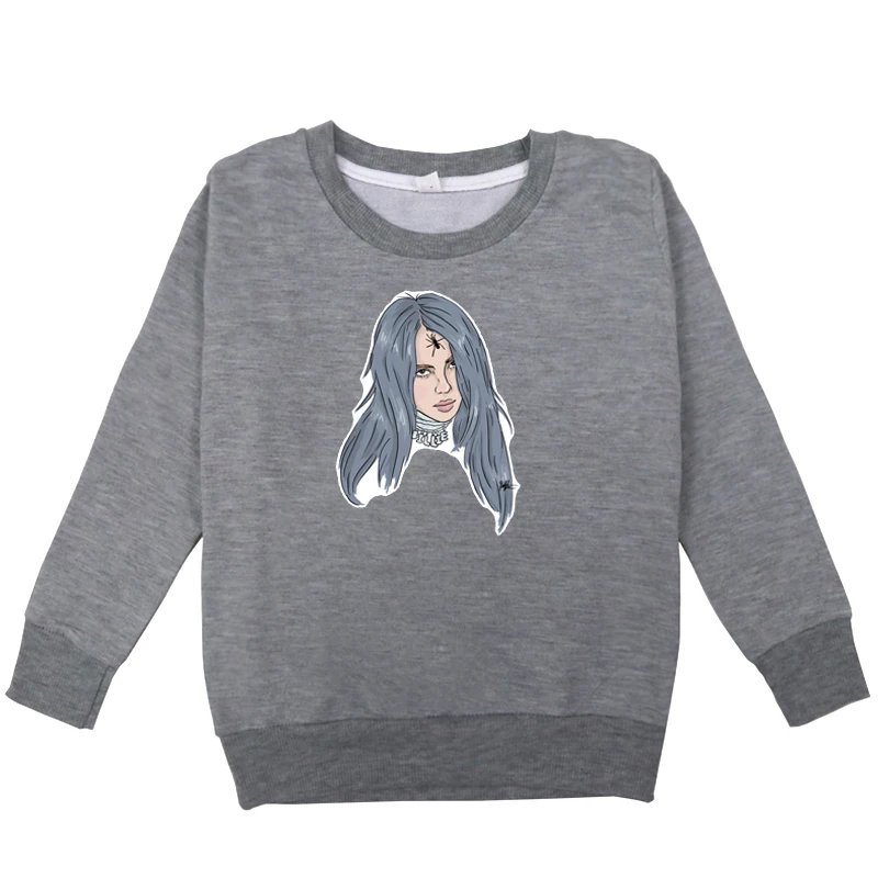 kids hoodies 15 Детские толстовки с капюшоном с принтом Billie Eilish; сезон весна-осень; толстовки для мальчиков и девочек; Повседневная хлопковая Детская толстовка; Одежда для девочек-подростков - Цвет: kids hoodies 15