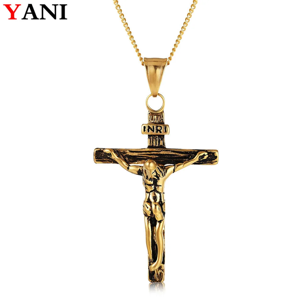 

He116 Hot Selling Accessories Christianity Jesus Cross Men And Women Titanium Steel Pendant Necklace