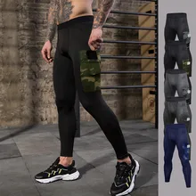 Колготки мужские штаны для бега Компрессионные спортивные Леггинсы для фитнеса длинные брюки с карманом для мужчин бег Велоспорт зимняя спортивная одежда