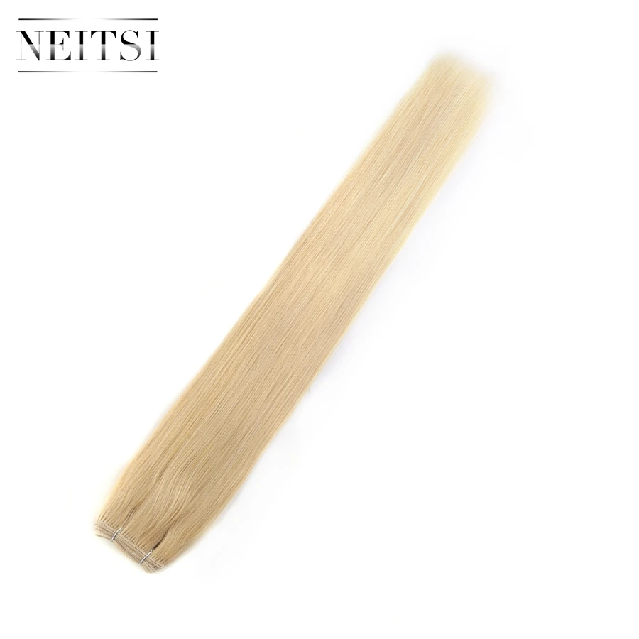 #613 Neitsi, двойные нарисованные Человеческие волосы Remy для наращивания, 2" 24", 100 г/шт., черные, светлые, настоящие волосы, прямые пряди, быстрая - Цвет: #613