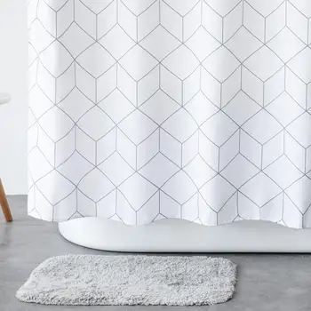 

Aimjerry s15 and Grey s03tub Home Bath with 12 Hooks 71Wx71H Decor and Mildewproof 041 Fabric Curtain