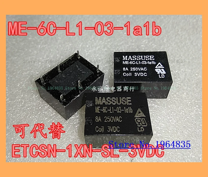 ME 6C L1 03 1a1b 6 реле ETCSN 1XN SL 3VDC 8A|Реле| |