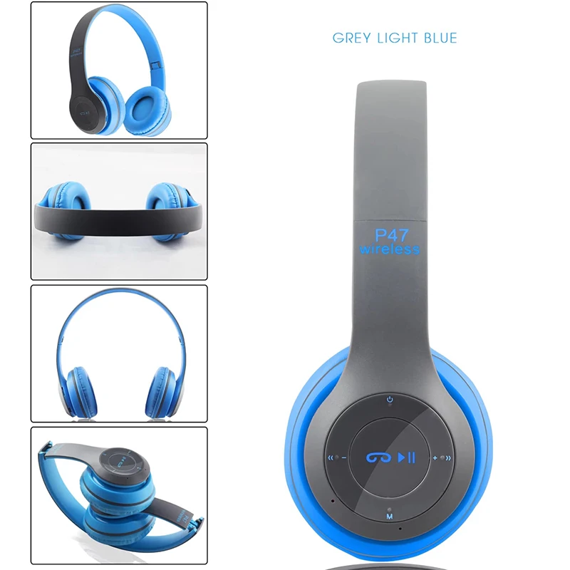 Новые беспроводные наушники, Bluetooth гарнитура, Складные стерео наушники, черные модные игровые наушники с микрофоном