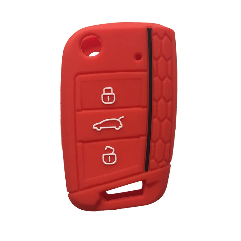 Чехол для ключей для VW Golf для Volkswagen VW Golf 7 Mk7 Seat 3 Ibiza 4 Arona Leon FR 2 Ateca Aztec чехол для ключей для Skoda Octavia - Название цвета: red D