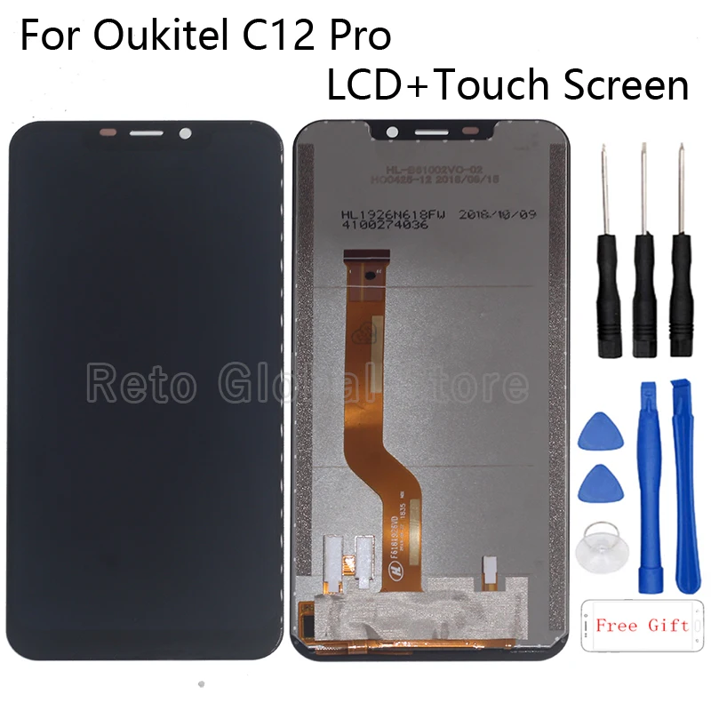 

For Oukitel C12 Pro LCD Display+Touch Screen 100% Original Tested LCD Digitizer Glass Panel Replacement For OUKITEL C12 PRO LCD