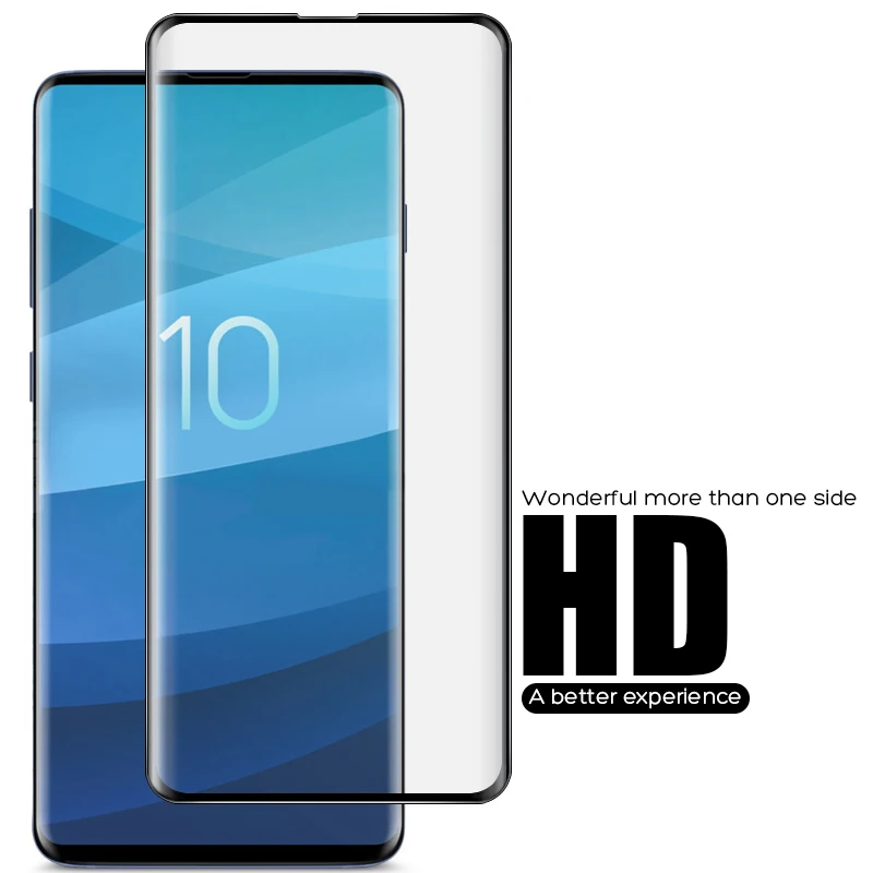 Изогнутое закаленное стекло 500D для samsung Galaxy S8 S9 S10 Plus, Защитная пленка для экрана samsung Note 8 9