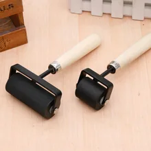 Rouleau d'impression professionnel, poteau en bois, rouleau en caoutchouc, encre d'impression, outil d'artisanat d'art