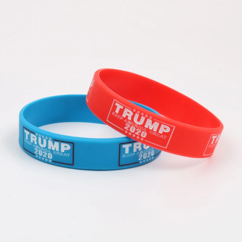 1 шт. Trump держать Америку большой силиконовый браслет красный синий козырь поддержка группа резиновые браслеты Модные Ювелирные изделия Подарки