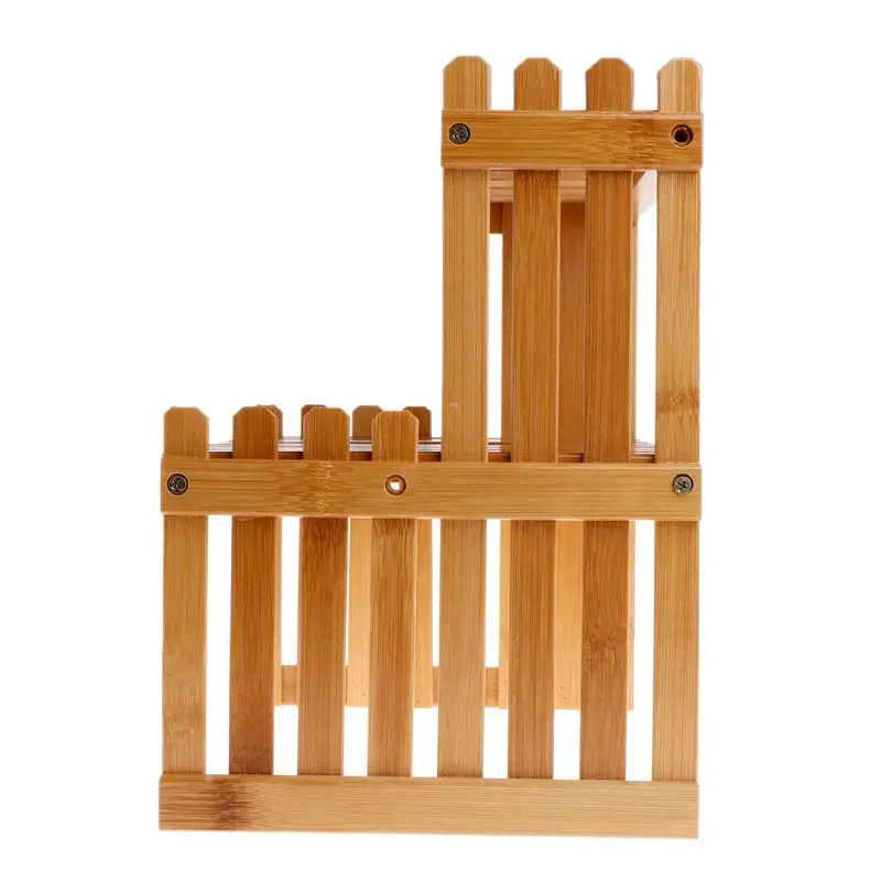 Plant Shelf Flower Display Stand Bamboo Wood Storage Rack Garden Organizer