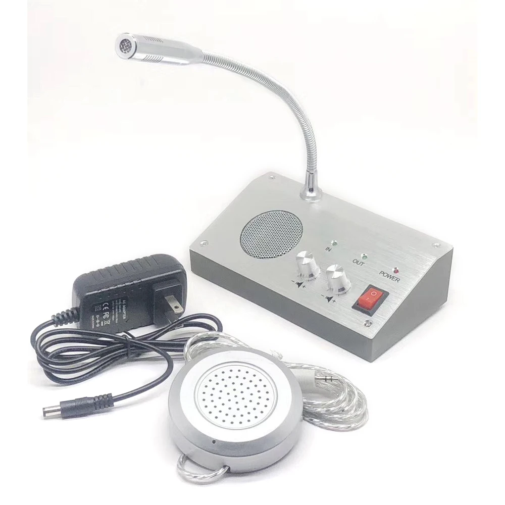 Two-way Call Through the Window Glass Counter Intercom Speaker System of the Shop Office Window Microphone Intercom Speaker