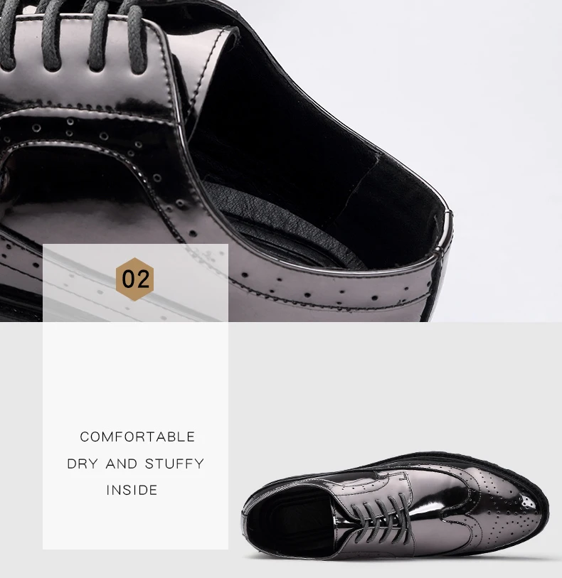 CIMIM/брендовые кожаные туфли; большие размеры; мужские туфли-Броги из лакированной кожи золотистого цвета; официальная обувь для офиса; мужские роскошные модельные туфли на шнуровке в деловом стиле