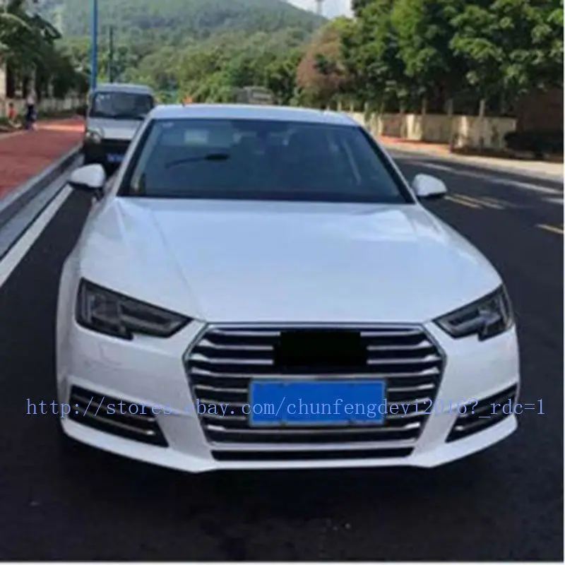 14 шт. ABS Хромированная передняя сетка капот бампера решетка полоса для audi A4 B9