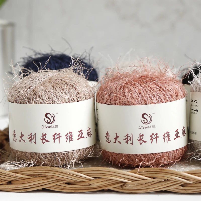 Filato Misto Lino Sottile Primavera Estate Tessuto A Mano Uncinetto Filo Fibra Lino Maglieria Cucire Filato Per Uncinetto Lavoro Ad Ago