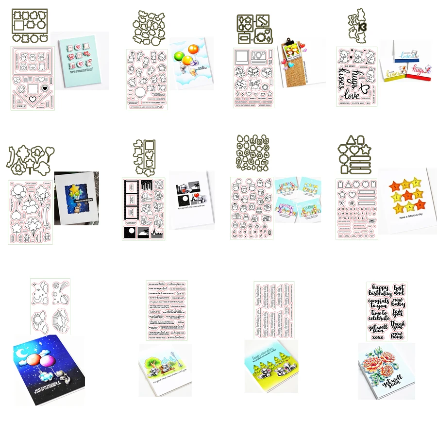 

New Items Words Animals Heart Metal Cutting Dies And Transparent Clear Stamps For DIY Scrapbooking Album Paper Cards New 2020